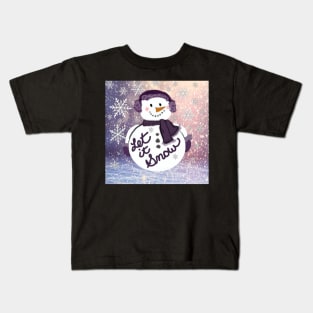 Snowman Christmas Let It Snow Graphic Art Design: Purple Winter Snow Scene Gifts Kids T-Shirt